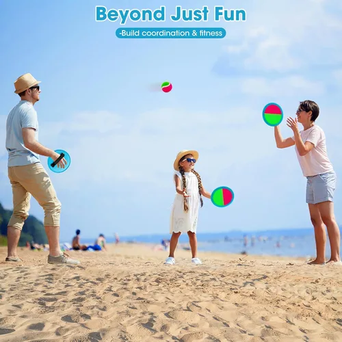 Vista 3 de Ayeboovi Juego de pelotas para lanzar y atrapar, juguetes al aire libre, juegos de patio, juegos al aire libre, juguetes de playa para niños, juego