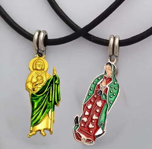 Vista 5 de 20 dijes de Virgen María San Judas para pulseras, cuentas de Virgencita Virgen De Guadalupe, joyería mexicana, colgante de rosario