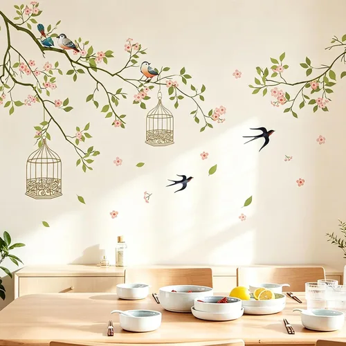Vista 8 de Arawat 2 Juego de Calcomanías de Diente de León para Pared Pelar y Pegar Calcomanías de Pared de Diente de León Azul Adhesivos de Pared Florales