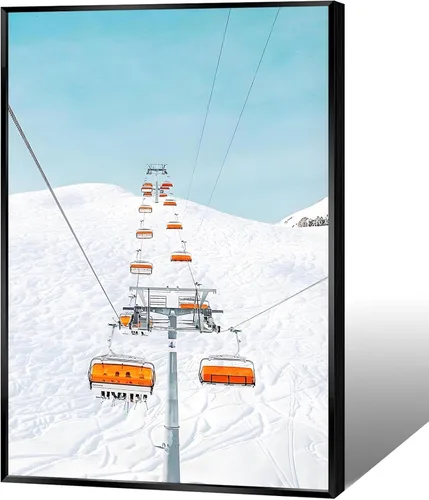 Vista 11 de Pósteres de Lona de Acción de Esquí Geniales y Modernos Arte de Pared de Deportes Extremos de Invierno Escena de Nieve Preppy Impresiones de Esquí