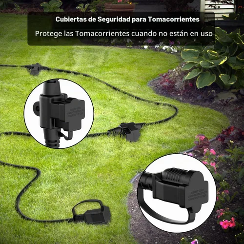 Vista 5 de K KASONIC - Cable de extensión para exteriores de 50 pies, enchufes con 6 tomas espaciados uniformemente, 16/3 SJTW resistente a la intemperie