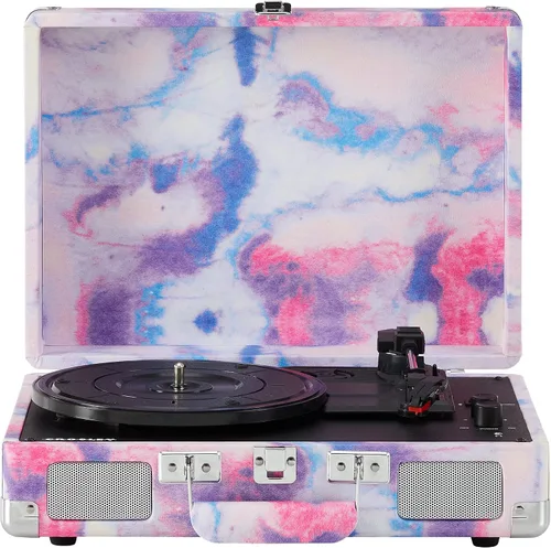 Vista 20 de Crosley CR8005F-AC Cruiser Plus - Tocadiscos vintage de 3 velocidades con Bluetooth, tipo maletín, reproductor de discos de vinilo, tablero