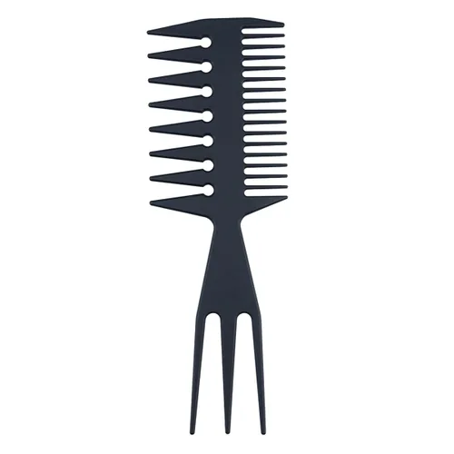 Vista 3 de Peines de pelo 3 en 1 con forma de hueso de cola de pez, desenredante, peine para colorear para peluqueros Mohawk Undercut Bowl Cut Quiff