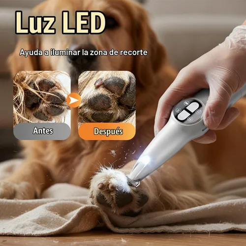 Vista 5 de Mcbazel Cortadora de uñas y microprecisión 2 en 1 para mascotas, multifuncional, recargable, con luz LED, para patas, ojos, orejas, glúteos