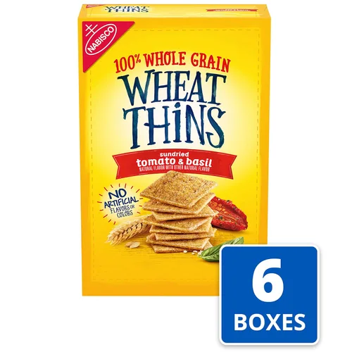 Vista 4 de Wheat Thins Galletas de grano entero de 8.5 onzas, 6 unidades, tomate y albahaca secada, 6