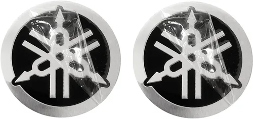 Vista 4 de 2 calcomanías de aluminio para tanque de gasolina para Yamaha (1.7 pulgadas, 1.7 in, plateado)