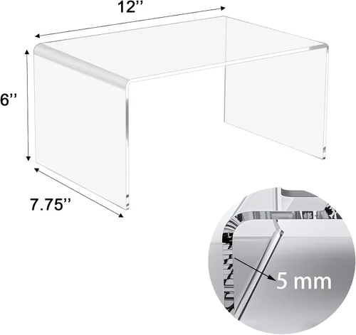 Vista 2 de CLAY TONIC 2 PC 12 "Grande Claro 0.197 in Espesor Acrílico Display Risers