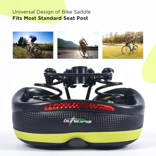 Vista 3 de EBIKELING Asiento de bicicleta de doble absorción de golpes, suave y cómodo, acolchado para hombres y mujeres, cómodo, espuma viscoelástica, ajuste