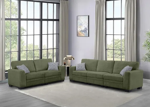 Vista 31 de Legend Vansen - Sofá modular de gran tamaño, sofá de pana en forma de U/L con otomana, asiento profundo y cojín extraíble, fácil montaje para sala