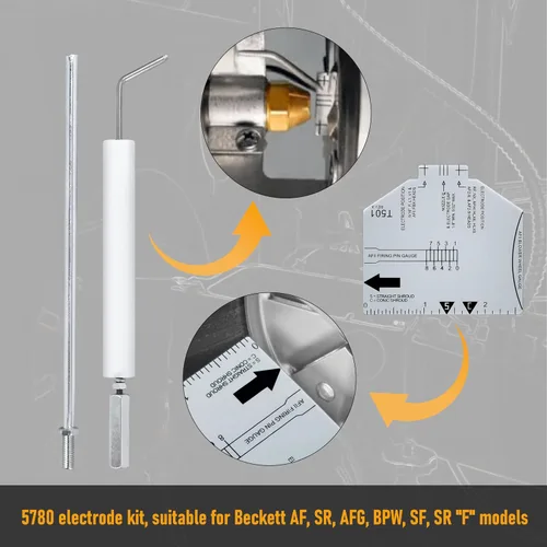 Vista 4 de FSCLB Kit de electrodos 5780 para modelos Beckett AF, SR, AFG, BPW, SF, SR"F" Replacement Electrode Insulator Assembly, Compatible with Beckett