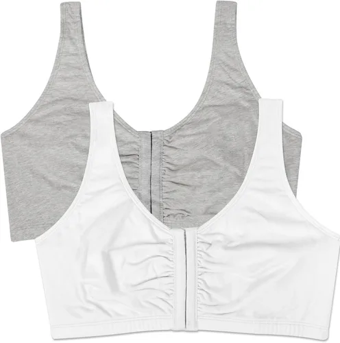 Vista 22 de Fruit of the Loom Sujetador de algodón con cierre frontal múltiple para mujer