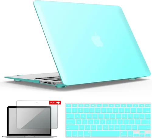 Vista 39 de iBenzer Carcasa rígida de plástico con superficie suave 3 en 1 y cubierta para teclado y protector de visualización para MacBook Air, Negro