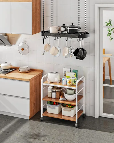 Vista 2 de CHOEZON Estante para ollas colgante de 31.7 pulgadas, estante para ollas que ahorra espacio para la cocina, estante para ollas y sartenes colgante