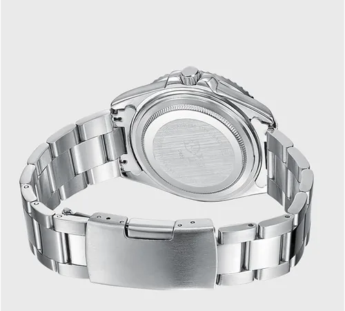 Vista 2 de PASOY Reloj de esfera rosa para mujer, elegante pulsera de acero inoxidable de 1.496 in, luminoso, impermeable, movimiento de cuarzo, visualización