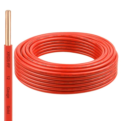 Vista 47 de Cable THHN 25 pies, Conductor Único de Cobre Desnudo, Cable Eléctrico Rojo 10AWG, Cable de Construcción Sólida de 600V con Funda de Nylon