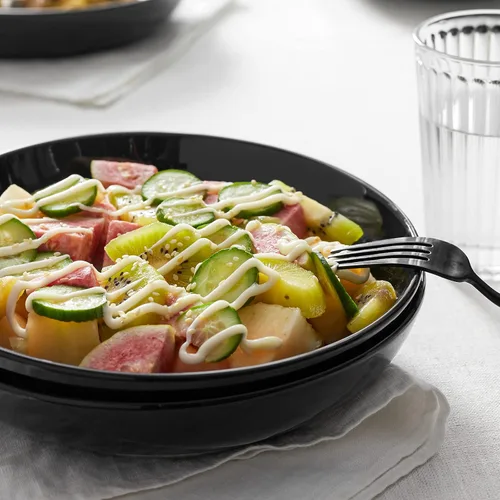 Vista 2 de Y YHY Tazones para pasta de 30 onzas, cuencos grandes para servir ensalada, cuencos de sopa poco profundos, cuencos de porcelana para pasta, juego