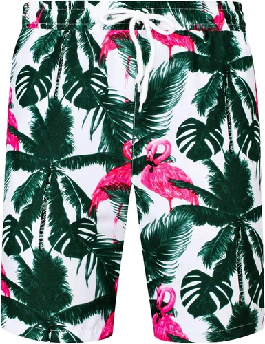 Vista 3 de J.VER - Conjunto de camisa hawaiana para hombre, estilo informal, con botones y manga corta, con shorts estampados, conjunto hawaiano tropical