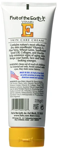 Vista 2 de Fruit of the Earth Tubo de crema Vitamin-E, 8 onzas