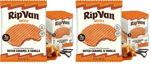 Vista 11 de Rip Van Wafels Stroopwafels de brownie de chocolate – Snacks saludables – Bocadillos sin OGM – Apto para dieta cetogénica – Snacks de oficina – Bajo