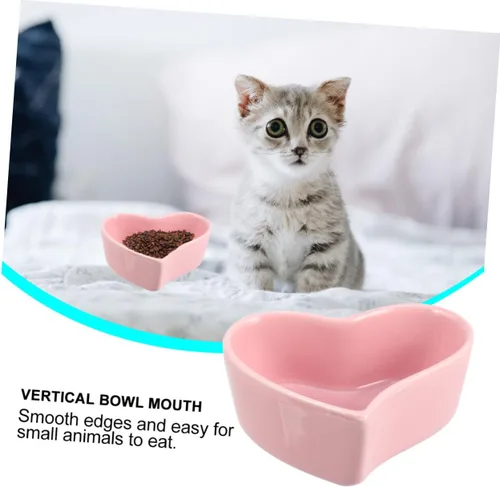 Vista 4 de POPETPOP Plato de comida para hámster, 2 unidades, cuenco de cerámica para hámster mascota, no se cae fácil