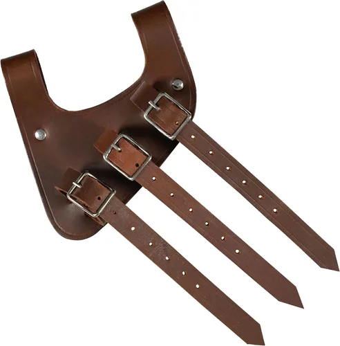 Vista 12 de Cinturón medieval con vaina para espada aventurero con soporte de cuero para espada universal, espada larga, cutlass