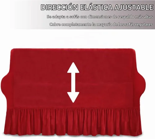 Vista 5 de NICEEC Funda para Sofá Súper Suave de 1 Pieza Funda Roja para Sofás Elástica Universal de Spandex Fundas para Sofá para Sala de Estar Fácil Ajuste