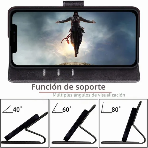 Vista 7 de SUANPOT Funda tipo cartera para iPhone 13 Pro Max 6.7 5G con bloqueo RFID, tarjetero y tarjetero, de piel sintética, a prueba de golpes, para Apple