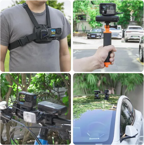 Vista 4 de Suptig Cargador portátil de 9000 mAh batería Banco de energía compatible para Gopro, Canon, Nikon, DJI osmo, Insta 360, Akaso More Cámara, teléfono