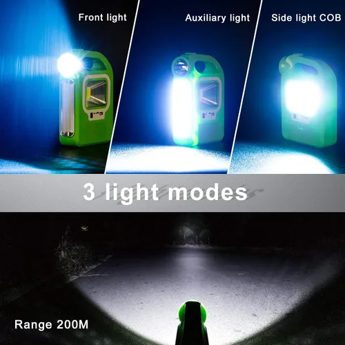 Vista 2 de Linterna solar para camping, accesorios esenciales, linterna LED recargable para cortes de energía, luces de tienda de campaña para emergencias