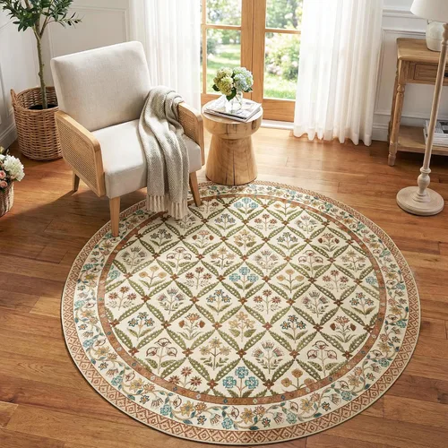 Vista 31 de jinchan Haden - Alfombra de entrada de 2 x 3 pulgadas, diseño floral vintage, lavable, suave, antideslizante, de pelo bajo, para puerta, cocina