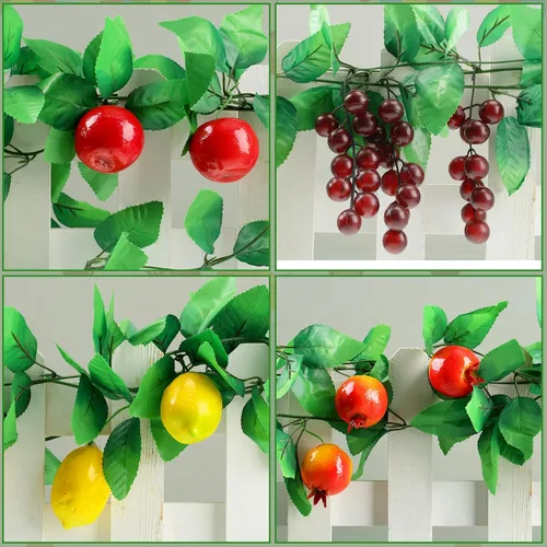 Vista 4 de 4 piezas de decoración de Sukkah frutas colgantes para Sukkot – Decoración de manzana Etrog – Suministros de fiesta de celebración judía