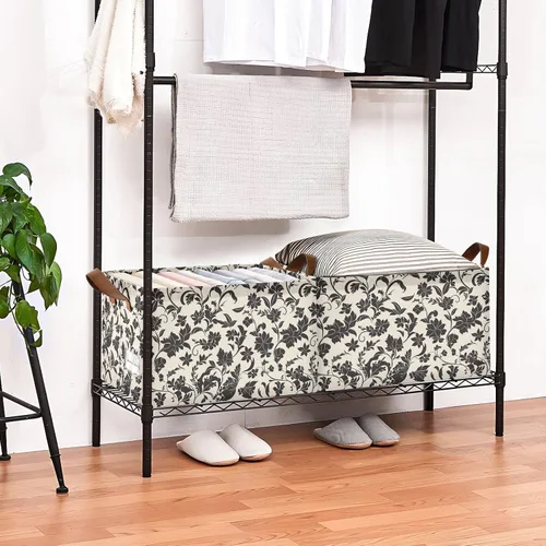 Vista 8 de Victorian Hand Sketch Flowers Large Storage Baskets Storage Containers with Handles Book and Clothes Living Room for Organizing Closet Shelf cajas