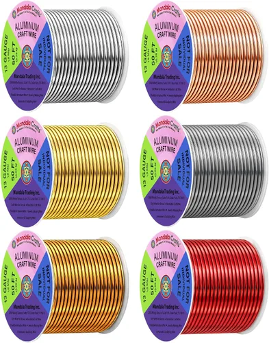 Vista 76 de Mandala Crafts - Alambre de aluminio anodizado de calibre 22 para hacer joyas - 137.2 m de alambre flexible surtido y coloreado - Doble para bonsái