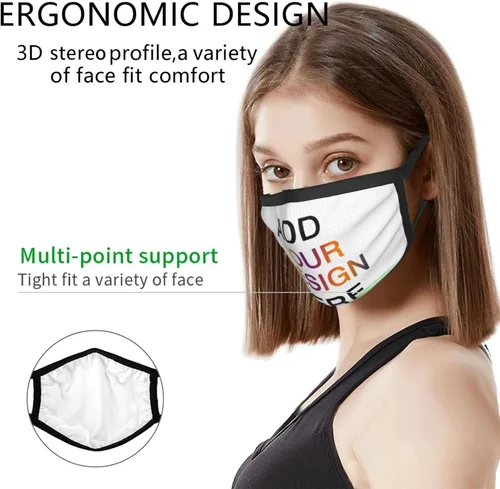 Vista 2 de Máscara de bandana para la cara con texto personalizado con imagen de texto personalizado Funda de cuello transpirable personalizable