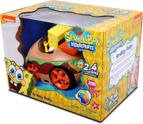 Vista 7 de NKOK Krabby Patty con control remoto con vehículo de Bob Esponja, vehículo RC de función completa, luces de trabajo, tiene control de radio y Turbo
