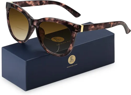 Vista 9 de EASY READ Lentes de sol bifocales de lectura para mujer, a la moda, con protección UV400 (aumento 1.00, negro)