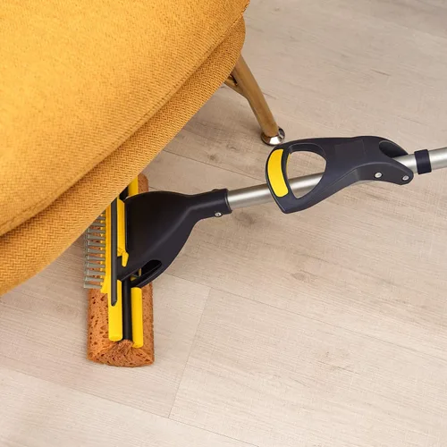 Vista 7 de Yocada Trapeador de esponja para uso comercial en el hogar, azulejos de baño, limpieza de garaje con total de 4 cabezales de esponja y mango largo