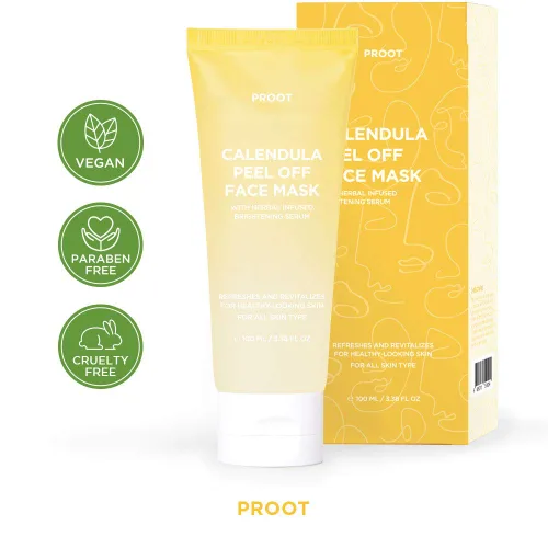 Vista 3 de Máscara de caléndula, con suero iluminador con infusión de hierbas, formulada con hojas y extractos de flores de caléndula reales, cuidado coreano