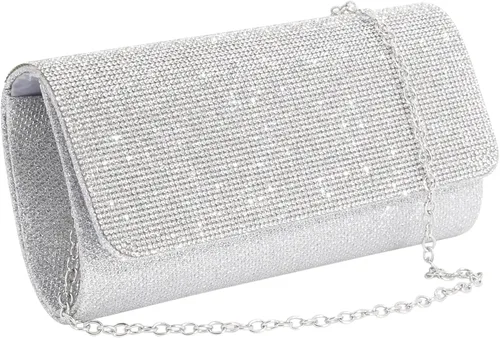 Vista 10 de Naimo - Deslumbrante bolsa pequeña de solapa, con cadena desmontable para eventos nocturnos.