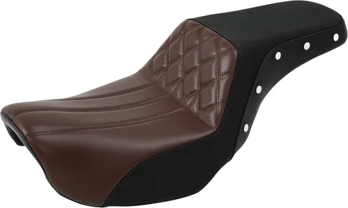 Vista 29 de C.C. RIDER Asiento para Conductor y Pasajero Asiento de Elevación Compatible con Harley Dyna Street Bob FXDB Low Rider FXDL/FXDLS Super Glide Custom