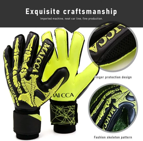 Vista 5 de Guantes de portero de fútbol, protección para jóvenes y adultos, guantes de portero de fútbol, guantes de fútbol de protección súper agarre