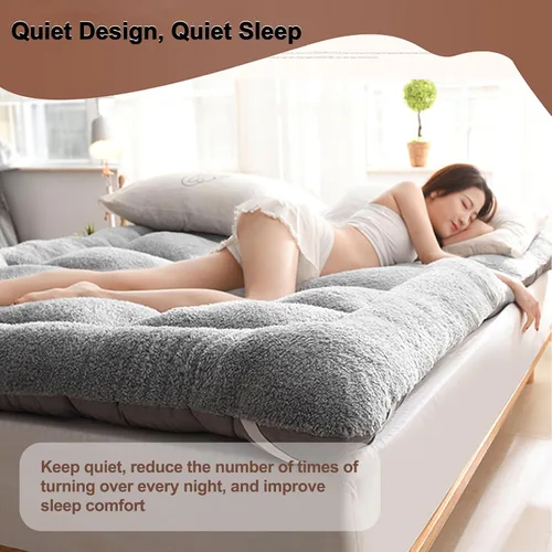 Vista 4 de Futon Furniture - Colchones tradicionales japoneses para futón, tapetes de cojín plegables de tatami, cama de dormir de 4 pulgadas de grosor