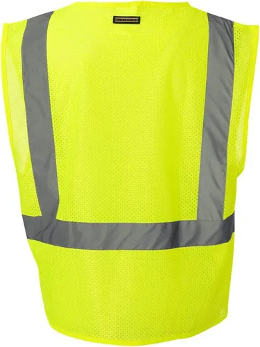 Vista 3 de ML Kishigo - Chaleco de malla ultra fresco con bolsillos, color lima, talla XXL, Lime, 3XL