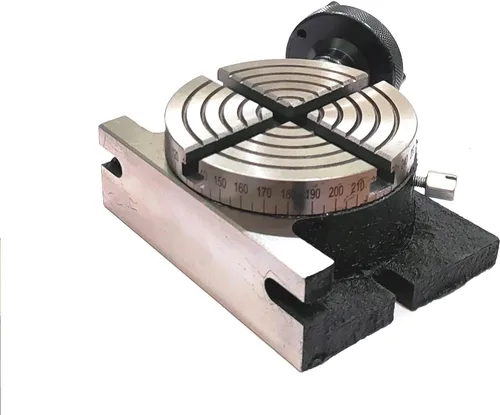 Vista 2 de AnNafi® Mesa rotatoria regular de 4" pulgadas (3.937 in) con 4 ranuras para fresadoras