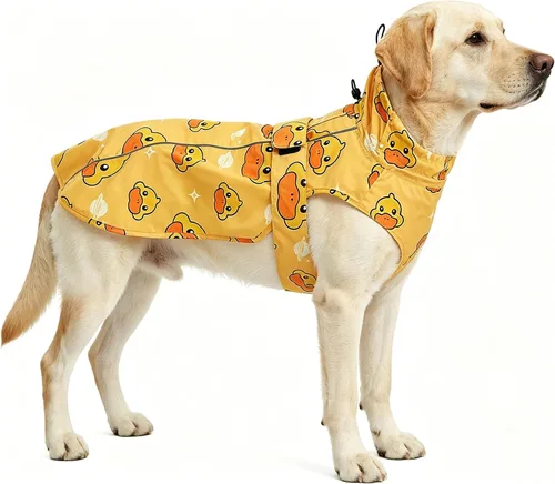 Vista 12 de Chubasquero ajustable impermeable para perros, chaqueta de lluvia ligera para mascotas para cachorros con tira reflectante para perros pequeños