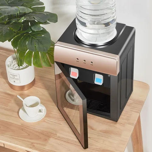 Vista 5 de Dispensador de agua de carga superior, dispensador de enfriador 3 en 1, mini máquina de agua de escritorio, dispensador de enfriador de agua de 3 a