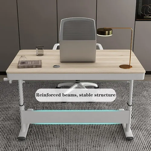 Vista 5 de Escritorio para computadora de estudio, mesa de elevación de pie para oficina, escritorio de computadora de altura ajustable, estación de trabajo