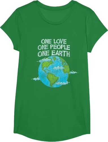 Vista 39 de Vintage One Love One People Planet Cambio climático Día de la Tierra Camiseta Negro