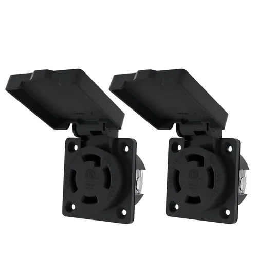 Vista 9 de Enchufe macho de bloqueo NEMA L14-30P 2PCS para generadores, enchufe eléctrico con extremo de cable de extensión 30A, 125/250V, 3 polos de 4 hilos