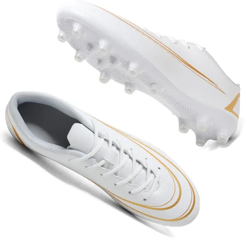 Vista 5 de Zapatos de fútbol para hombre con tacos de fútbol para terreno firme, zapatos de fútbol atléticos profesionales, para interiores y exteriores